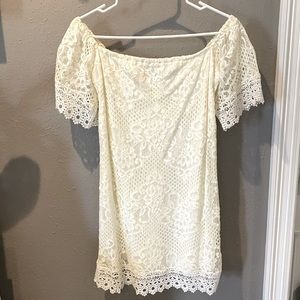 Sm off the shoulder lace ivory dress